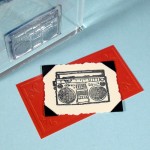 boom box rubber stamp