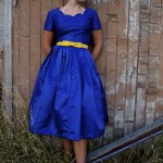 blue dress from a vintage pattern