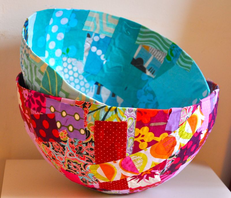 paper mache fabric bowls