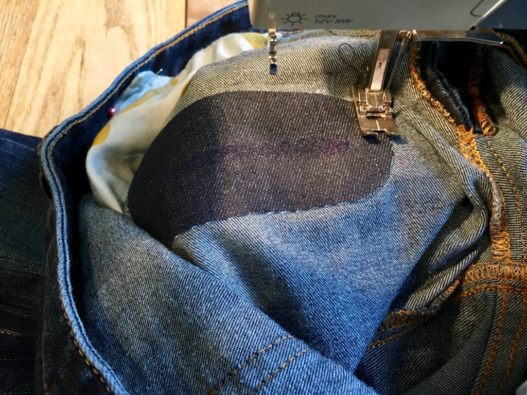 sewing an iron on patch