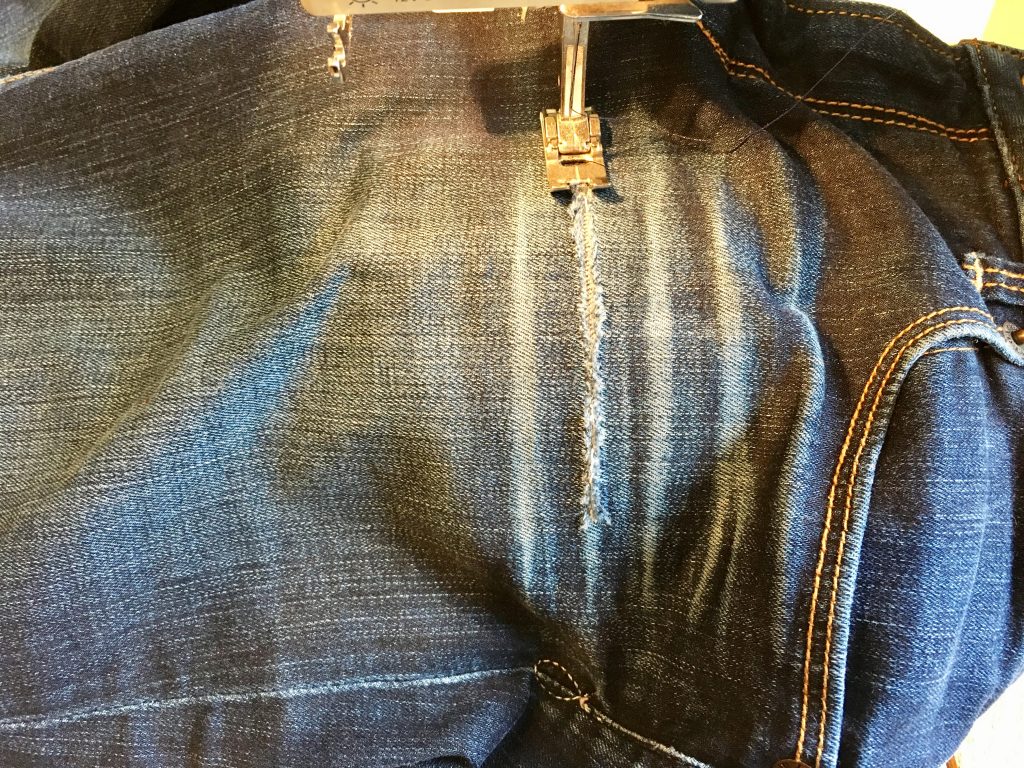 sewing a hole in pants