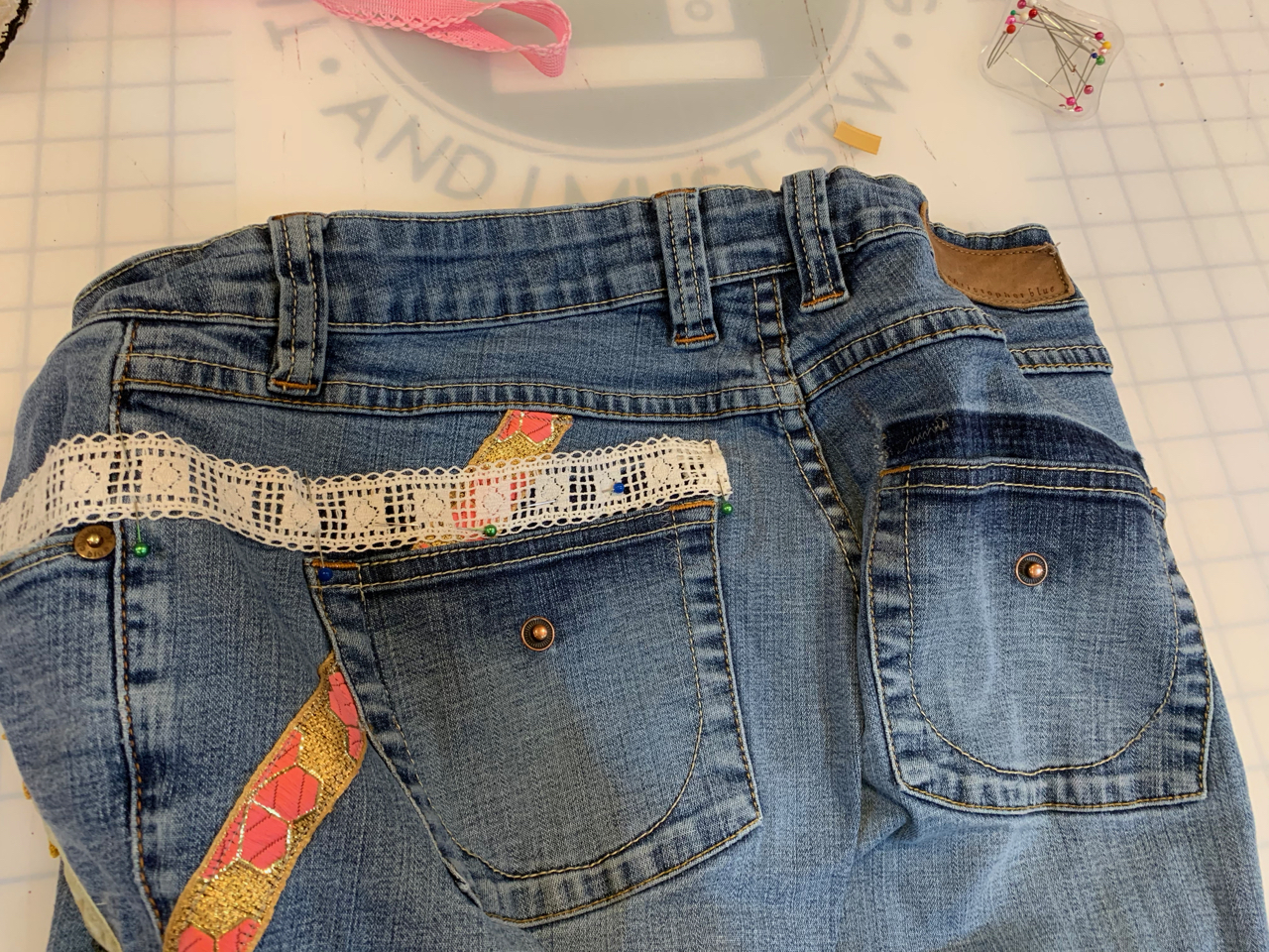 Embellishing jeans DIY noelle o designs