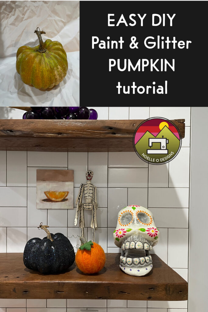 easy DIY paint and glitter pumpkin